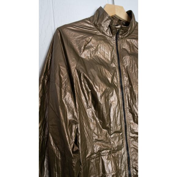 CARBON 38 Metallic Bronze Gold Crinkle Track Jacket Lace String Back NWT SMALL - Picture 8 of 14